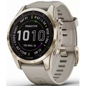 Умные часы Garmin Fenix 7S Solar 42 мм, розовое золото/песочный